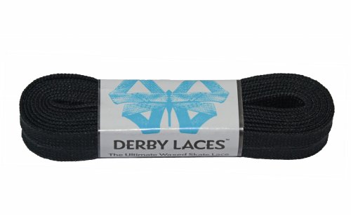 【中古】【未使用 未開封品】Solid Black 84 Inch Waxed Skate Lace - Derby Laces for Roller Derby, Hockey and Ice Skates, and Boots by Derby Laces