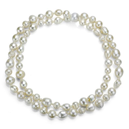 【中古】【未使用・未開封品】マルチサイズ バロック淡水養殖パール エンドレスネックレス 36インチ - ..