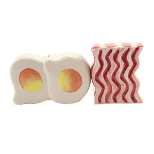 š̤ۡѡ̤ʡSalt & Pepper Shakers Set - BACON AND EGG New Ceramic Gi...