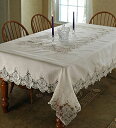 【中古】【未使用・未開封品】(180cm X 460cm, Cream) - Imperial Embroidered Vintage Lace Design 180cm X 460cm Oblong/Rectangle Tablecloth in Cream