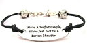 ChubbyChicoCharms We 're A Perfect Couple WeをにないているだけPerfect状況ピュータープレートブラックWaxed Cord Bracelet, 2.5?"