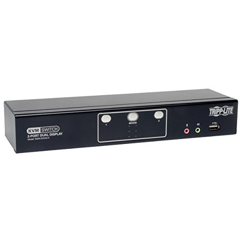 【中古】【未使用・未開封品】Tripp Lite 2-Port Dual Monitor DVI KVM Switch with Audio and USB 2.0 Hub, Cables included