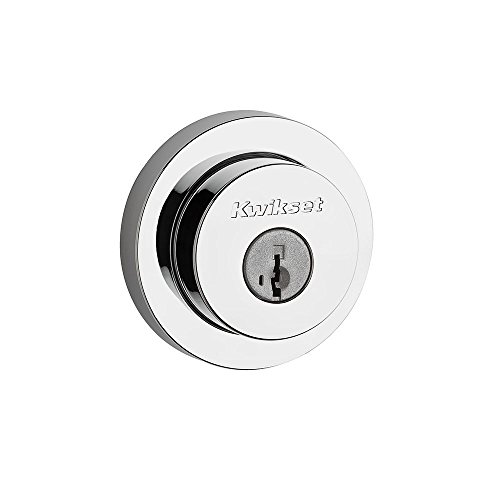 Kwikset 91580-004 Round Single Cylinder Deadbolt featuring SmartKey in Polished Chrome by Kwikset