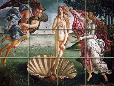 【中古】【未使用・未開封品】The Birth of Venus ' by Botticelliイタリア古いMasters???アートセラミックタイル壁画24?