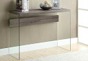 【中古】【未使用・未開封品】Monarch specialties, Console Sofa Table, Tempered Glass, Dark Taup...