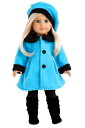 【中古】【未使用 未開封品】Parisian Stroll - 4 piece outfit - Blue fleece coat with matching beret, black leggings and boots - 18 Inch Doll Clothes