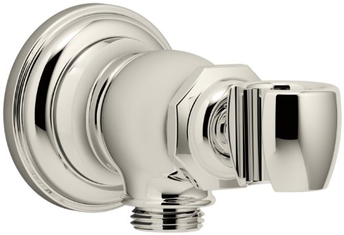 KOHLER K-72797-SN Artifacts 壁取り付け式ハンドシャワーホルダーと供給エルボ 鮮やかな光沢ニッケル