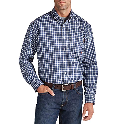Rakuten - 【中古】【未使用・未開封品】Ariat メンズ 作業シャツ 難燃性 US サイズ: Large カラー: ブルー