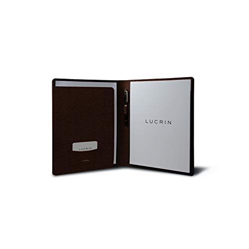 【中古】【未使用・未開封品】Lucrin - A4/US レタービジネスポートフォリオ - ダークブラウン - 粒状..
