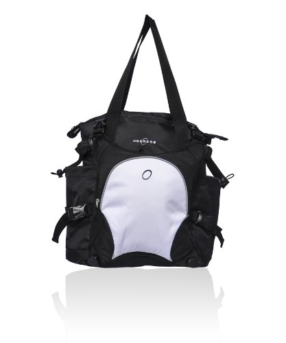 【中古】【未使用・未開封品】Obersee Innsbruck Diaper Bag Tote with Cooler Black/White by Obersee