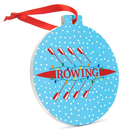 【中古】【未使用・未開封品】Rowing Silhouette With Holidayライトオーナメント|クルー磁器Ornaments by Chalktalkスポーツ|複数の色