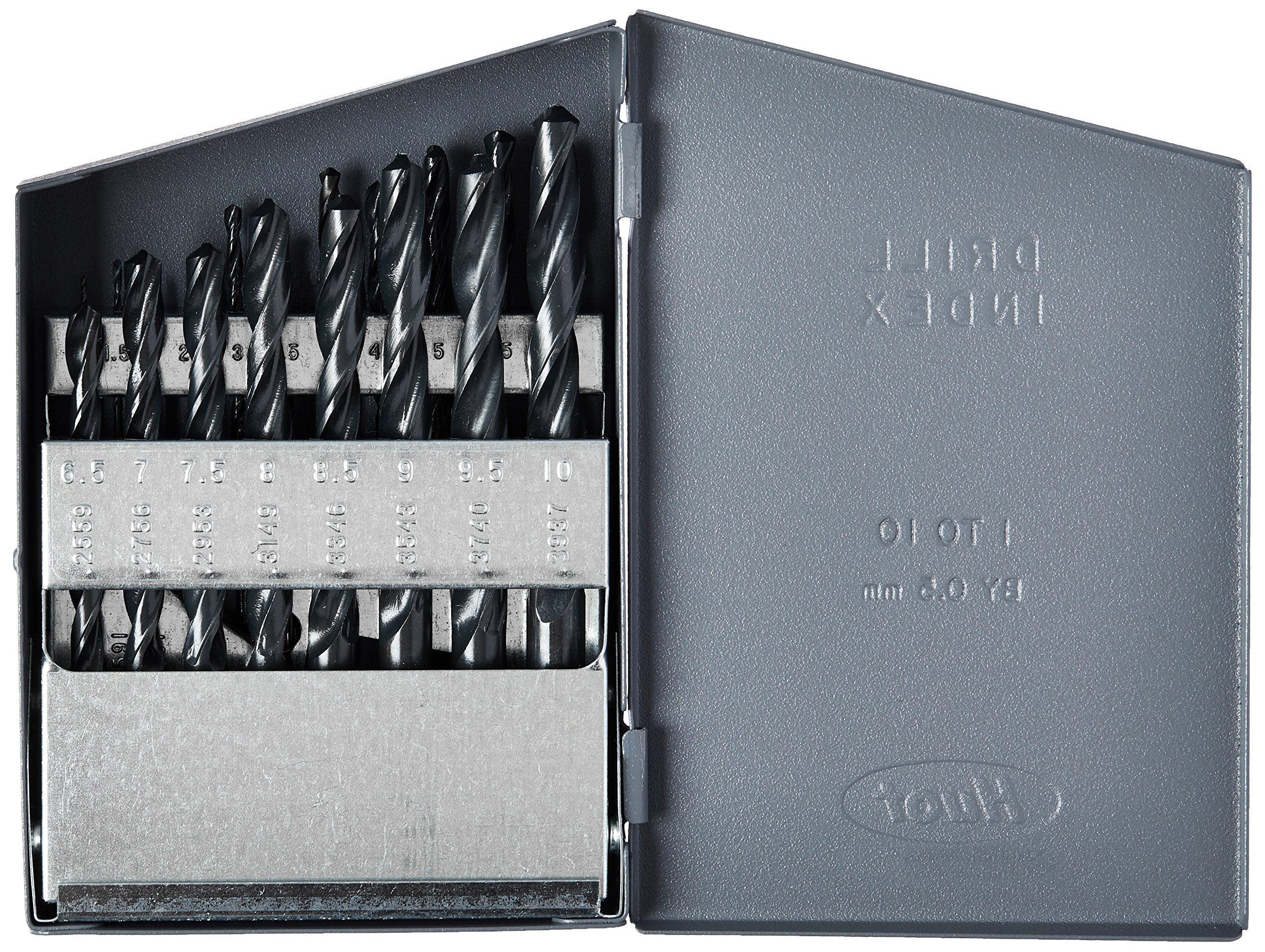 1.00mm- 10.00mm x .5mm 19 Piece HSS Jobber Length Drill Bit Set, Qualtech, DWD4019-SET