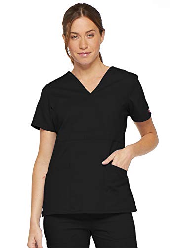 【中古】【未使用・未開封品】DickiesレディースEDS署名Scrubs MissyフィットMock Wrap Top US サイズ: 3L カラー: ブラック