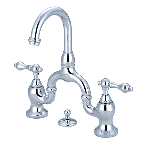 Kingston Brass KS7991AL English Country Lavatory Faucet with Pop-Up Drain, Polished Chrome