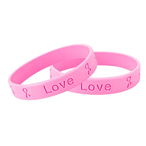 Breast Cancer Awarenessブレスレットin a Bag ( 1ブレスレット???小売) Adult Pink Silicone