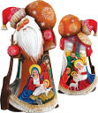 【中古】【未使用・未開封品】G. Debrekht Nativity Santa Santa Hand-Painted Wood Carving