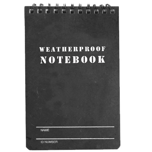 Fox Outdoor 39-041 4 x 6 in. Military Style Weatherproof Notebook - Black