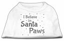 yÁzygpEJizMirage Pet Products 51-130 SMWT Screenprint Santa Paws Pet Shirt White Sm - 10