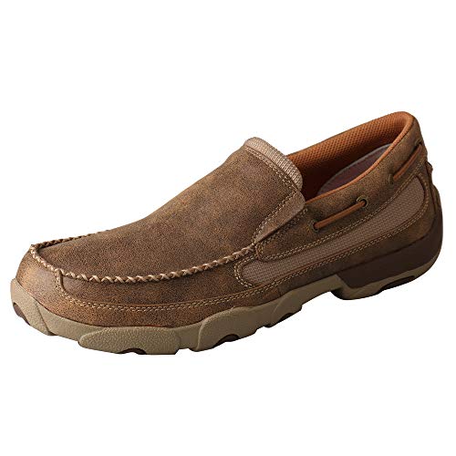 【中古】【未使用 未開封品】(13 2E US, Bomber) - Twisted X Men 039 s Driving Slip-On Moccasin Shoes Round Toe