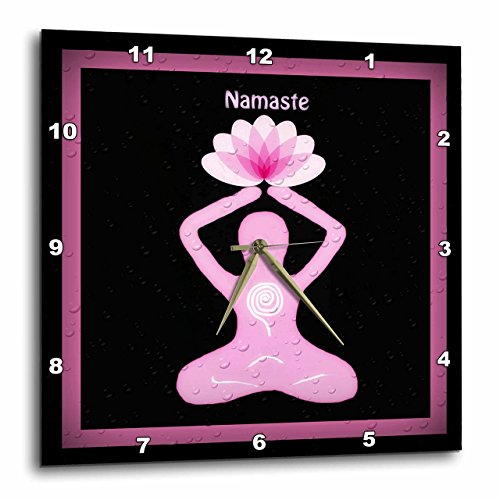 【中古】【未使用・未開封品】3dRose 蓮の花を持つ女神とナマステのイメージ - 壁時計、15 x 15インチ (DPP_165247_3)