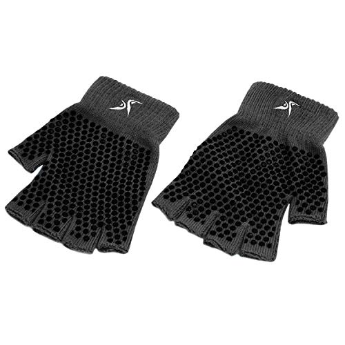 【中古】【未使用・未開封品】Prosource Fit Grippy Yoga Gloves, One Size Fits All, Non-Slip Fingerless Design in Black（並行輸入品） 141［並行輸入］