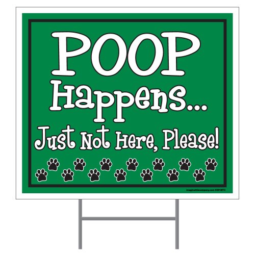 【中古】【未使用・未開封品】Imagine This Poop Happens Yard Sign, Green by Imagine This