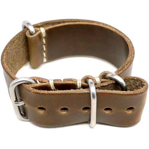  NATO Watch Strap - Natural Chromexcel (Matte Buckle) : 24mm