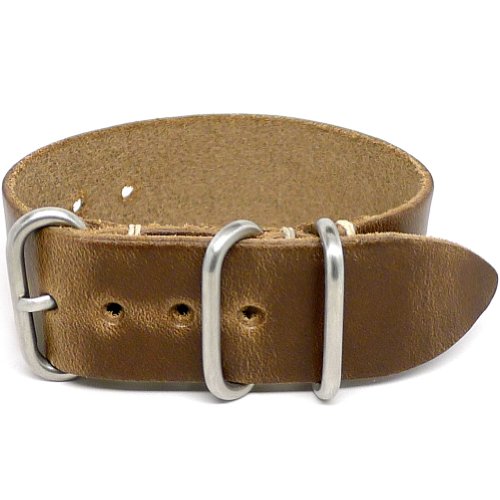 DaLuca 1 Piece NATO Watch Strap - Natural Chromexcel (Matte Buckle) : 26mm