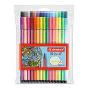 【中古】【未使用・未開封品】(Assorted Colours, Wallet of 30) - STABILO 68 Premium Felt-Tip Pen...