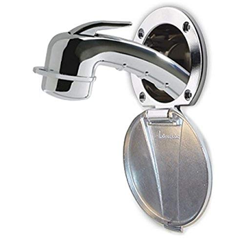 Ambassador Marine Universal Collection SS Lid/Plastic Cup Recessed Shower, Stainless Steel/Chrome