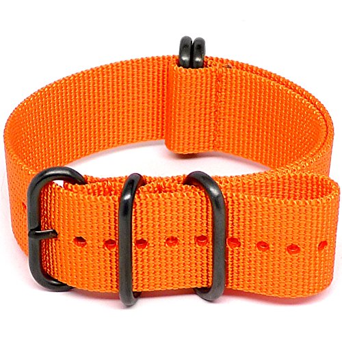 【中古】【未使用・未開封品】DaLuca Ballistic Nylon NATO Watch Strap - Orange (PVD Buckle) : 26mm