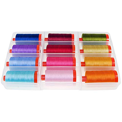 【中古】【未使用・未開封品】Aurifil Thread Set THE PERFECT BOX OF COLORS By Pat Sloan 50wt Cotton 12 Large (1422 yard) Spools by Aurifil