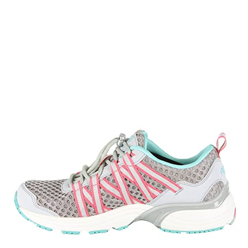 yÁzygpEJizRyka Women's Hydro Sport Water Shoe-W, Silver Cloud/Cool Mist Grey/Winter Blue/Pink, 10 M US