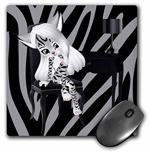 【中古】【未使用・未開封品】3drose Zebra PrintキュートZebra Girl On A Chair for Girls???マウスパッド