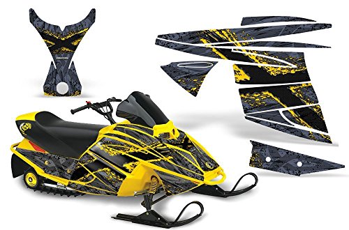 樂天商城 - 【中古】【未使用・未開封品】CreatorX グラフィックキット デカールステッカー Ski-Doo Mini Z MiniZ スノーモービル スレッドラップデカール TribalX イエローシルバー