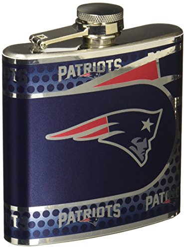 【中古】【未使用・未開封品】NFL ステンレススチール ヒップ フラスコ メタリックグラフィック入り 6オンス シルバー 6-Ounce シルバー