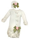 【中古】【未使用・未開封品】Stephan Baby Girl's Night Out Gown and Cap Set, White, 0-3 Months ...