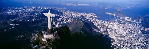壁360ピール&スティック壁壁画: Aerial view Christ the Redeemer Rio de Janeiro 84 in x 28 in 86803_1760
