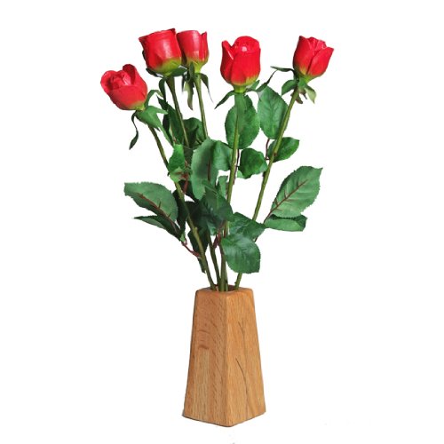 【中古】【未使用・未開封品】JustPaperRoses 5th ウェディング ウッドローズ 5本茎ブーケと木製花瓶