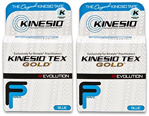 NEW Kinesio Tex Gold FP (FingerPrint) Tape - Blue - 2" x 16.4' (Pack of 2 Rolls) by Kinesio