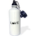【中古】【未使用・未開封品】3dRose wb_180488_1 Love Text with Green Tennis Ball for O Sport Player Playing Hobby Sports Water Bottle, 21 oz, White by 3dRose [並行