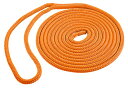 【中古】【未使用 未開封品】(1cm x 4.6m, Neon Orange) - Shoreline Marine Double Braid Polyester Dock Line