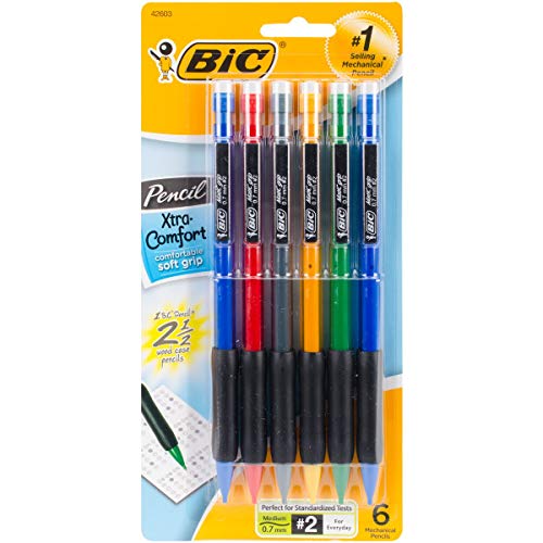 【中古】【未使用・未開封品】(6) - Bic Mpgp61-Black .7mm Matic Grip Mechanical Pencil Assorted Colours 6 Count