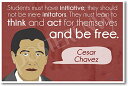 【中古】【未使用 未開封品】生徒が必要イニシアチブ Cesar Chavez 新しい教室Motivational Poster