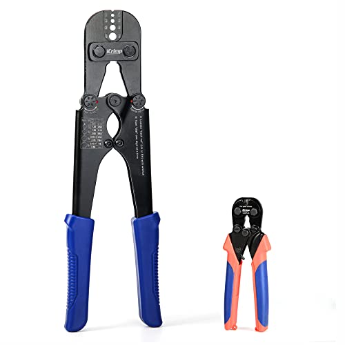 Wire Rope Crimping Tool for Crimping Copper and Aluminum Oval Sleeves and Stop Sleeves From 1/16 to 1/8 by Iwiss