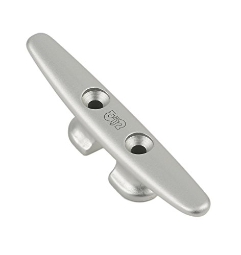 (4-Inch/102mm) - Schaefer Open Base Clear Anodized Forged Aluminium Cleat fits Up to 3/8-Inch Line, 4-Inch/102mm