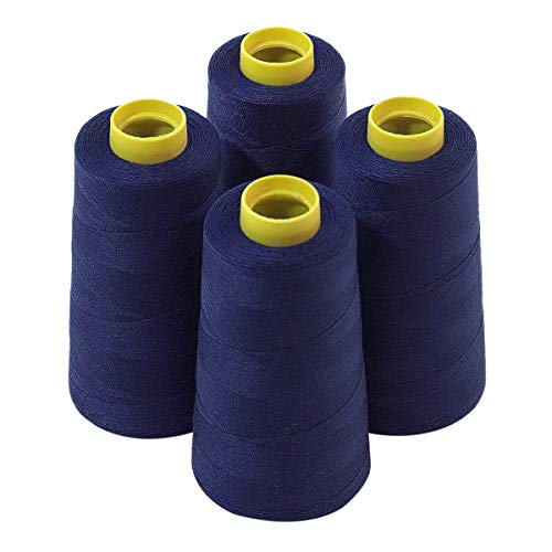 【中古】【未使用・未開封品】4 Large Cones (3000 yards each) of Polyester threads for Sewing Quilting Serger NAVY BLUE Color from ThreadNanny by ThreadNanny