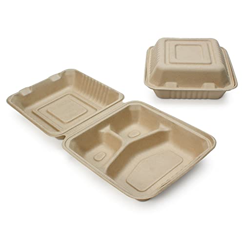 地球の天然代替小麦わら繊維、 8" 3-Compartment 200 Count ECOB028CSE