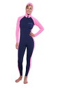 【中古】【未使用・未開封品】レディースSun保護フルボディ水着Stinger Suit Diveスキンフード付きupf50?+ネイビーピンク US サイズ: X...