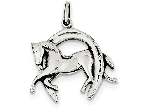【中古】【未使用・未開封品】スターリングシルバーアンティークHorse In Horshoeチャーム